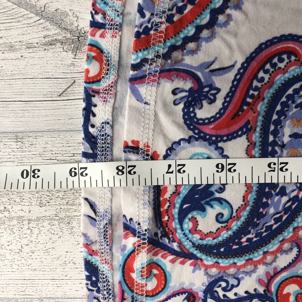 T by Talbots Womens 3X UPF 50 Paisley V Neck Roll Tab Sleeve Pullover - Picture 12 of 13